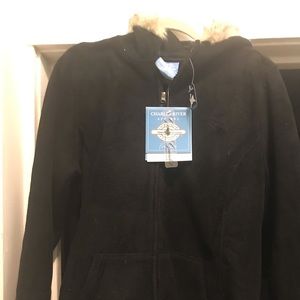 Woman’s Faux Fur Trimmed Fleece Hoodie